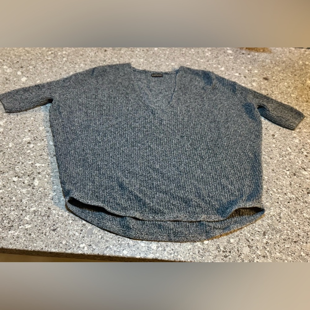 Express Women's Oversized Charcoal Grey Sweater - Size S - Picture 1 of 7